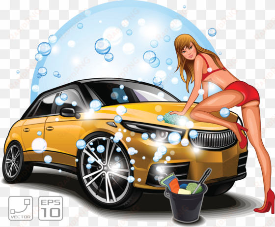 freeuse wash illustration beauty transprent png free - car washing image png