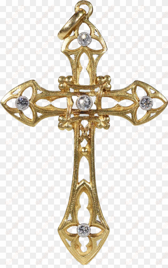 french art nouveau diamond gold cross - tipos de cruces catolicas