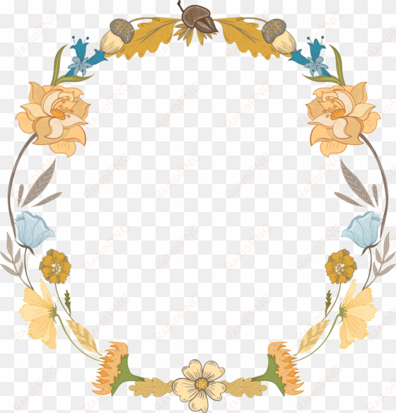 fresh light golden hand drawn wreath decorative elements - wreath