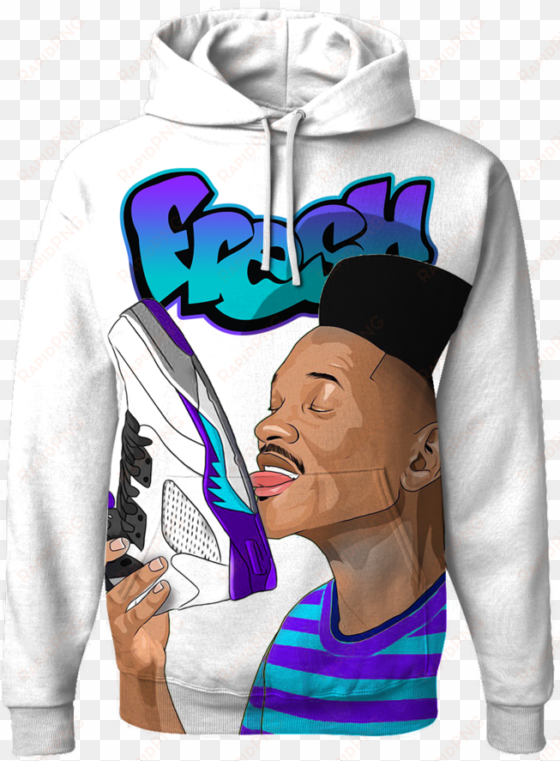 fresh prince 5 sole lick white hoodie - fresh prince hoodie