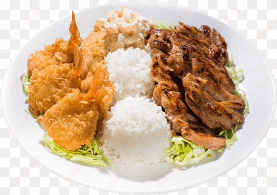 fried shrimp and fish fillet with chicken, two scoops - rice fish png