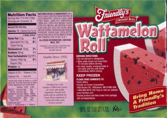 friendlys dessert roll, wattamelon roll - 58 fl oz