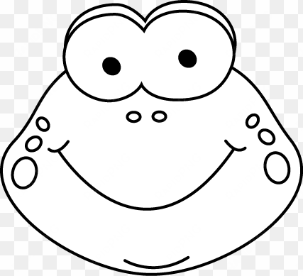 frog clipart face - frog face clipart black and white