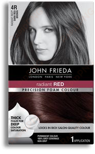 front - john frieda precision foam colour - dark red brown