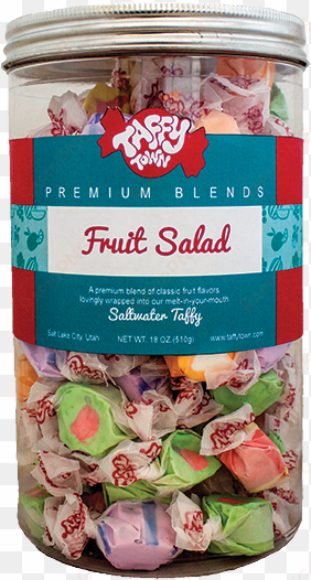 fruit salad - taffy town gourmet salt water taffy gift jars, 18 ounces