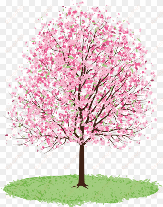 ftestickers clipart watercolor illustration cherrybloss - clip art spring tree