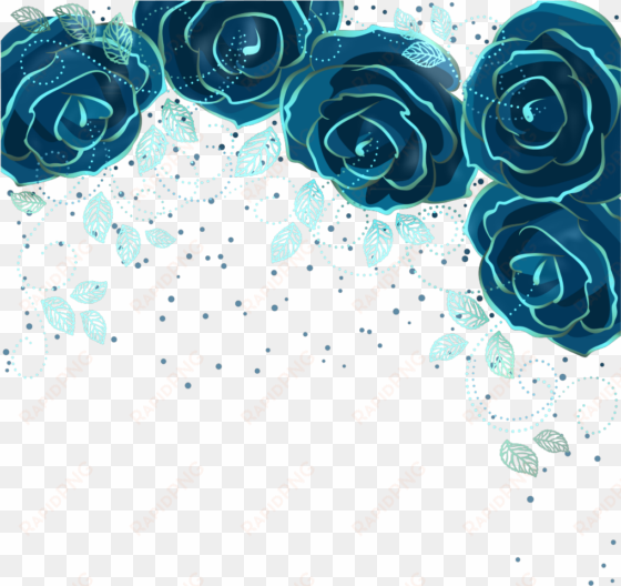 ftestickers flowers sparkle border blue - blue sparkle border png transparent