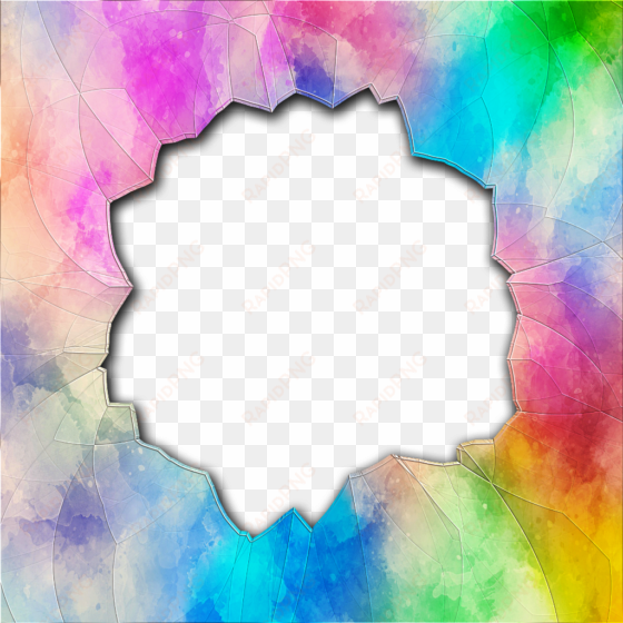 ftestickers frame borders watercolor abstract colorful - allah