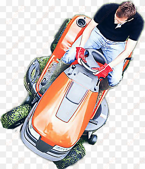 ftestickers topview people man mowing lawnmower - overhead mowing lawn