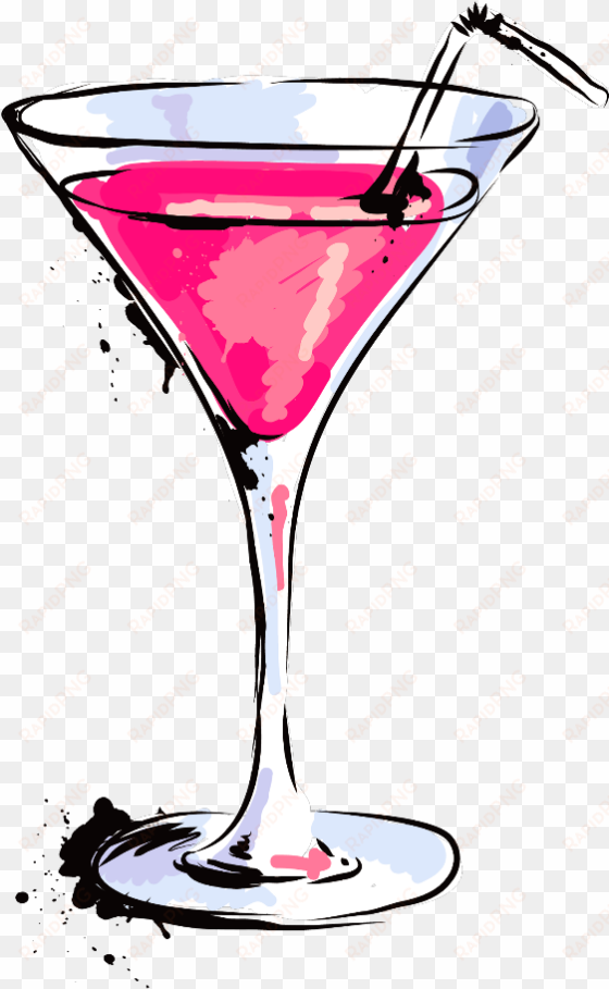 ftestickers watercolor clipart cocktail martini - cartoon cocktail