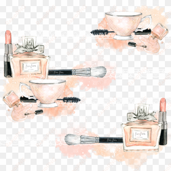 ftestickers watercolor makeup cosmetics background - watercolor painting