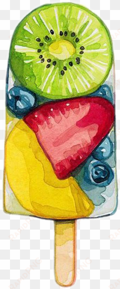 ftestickers watercolor popsicle fruit freetoedit - watercolour food