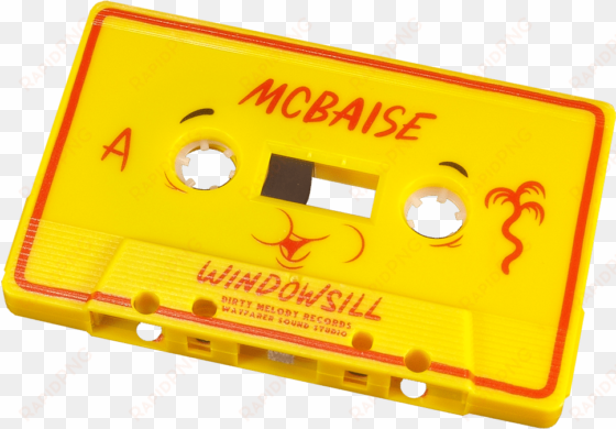 full coverage red and black printing onto a yellow - colorful cassette tape png