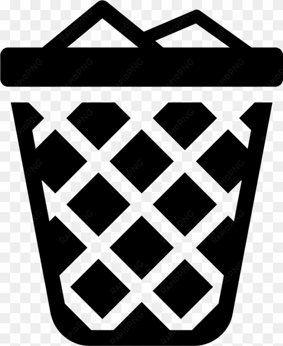 full trash filled icon - white trash can icon