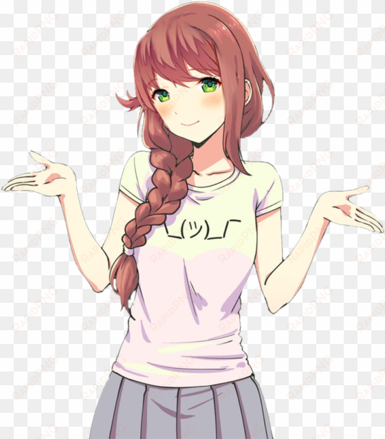 fun¯ /¯ monika shrug improved repost - love live riko shrug