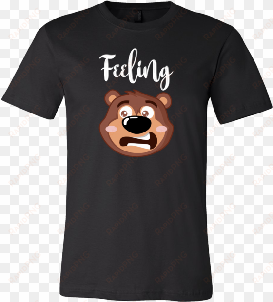 funny cartoon feeling shocked face feeling mood t-shirt - black t shirt