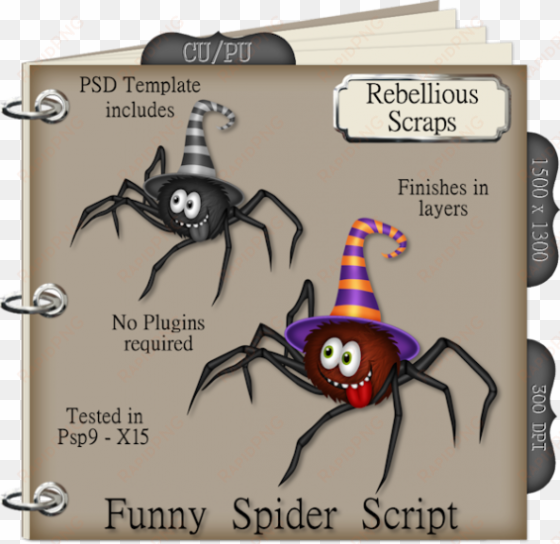 funny spider script - clip art