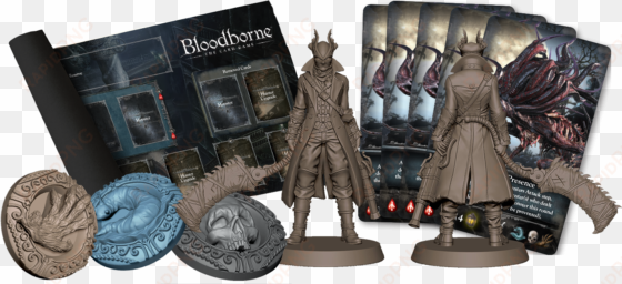 fyi, the game night kit retailers can order comes with - bloodborne card game miniature