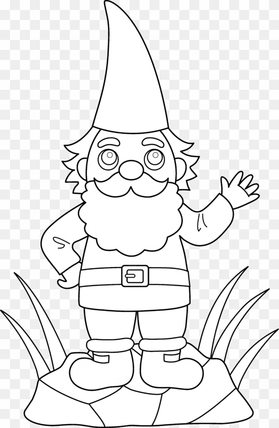 Garden Gnome Coloring Pages - Drawing transparent png image