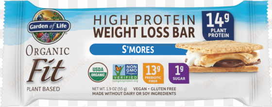 garden of life organic fit protein bars, s'mores flavor, - garden of life fit plant based high protein weight