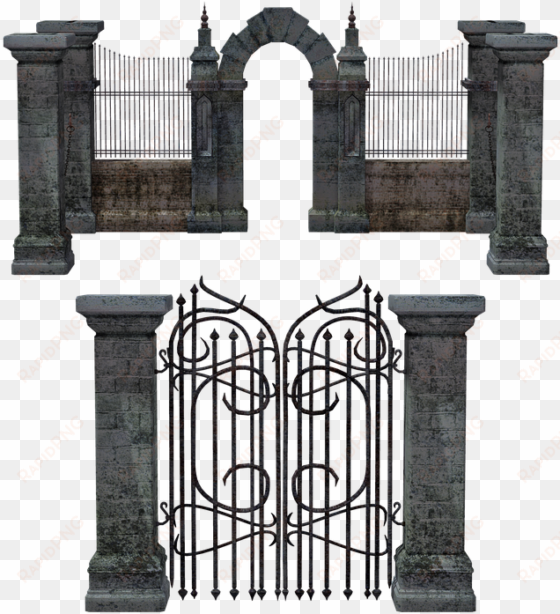 gate, portal, entrance, fence, iron, stone, mausoleum - nothing to ghost about: witch woods funeral home