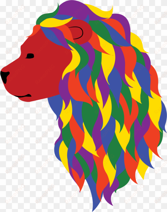 Gay Pride Lion - Rainbow Flag transparent png image