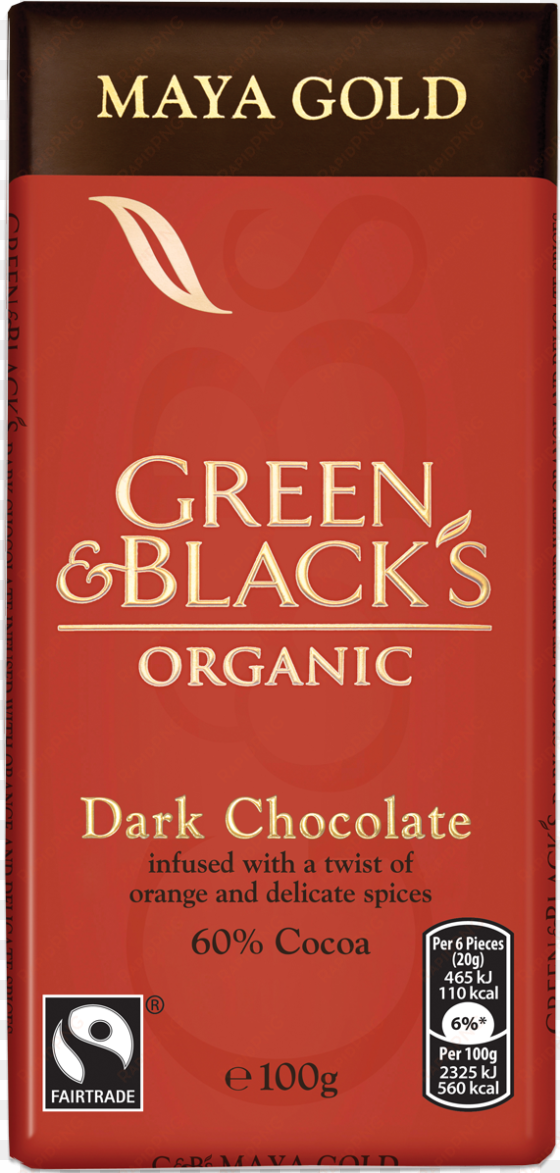 g&b's maya gold 100g bar - maya gold chocolate green black