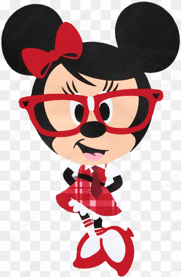 geek clipart cute - nerd minnie mouse