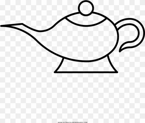 genie lamp coloring page - dibujo lampara de genio