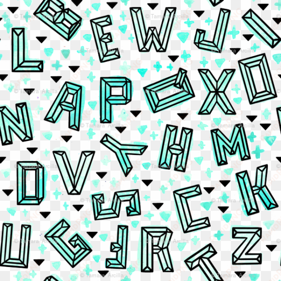 Geometric Alphabet Mint Tiny // Letters Trendy Modern - Geometric Alphabet transparent png image