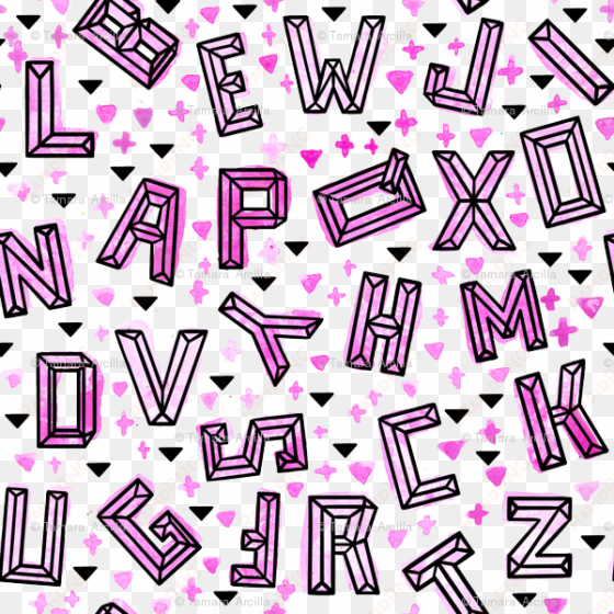 Geometric Alphabet Pink Small // Letters Trendy Modern - Alphabet Fabric - Geometric Alphabet Mint Small / Letters transparent png image