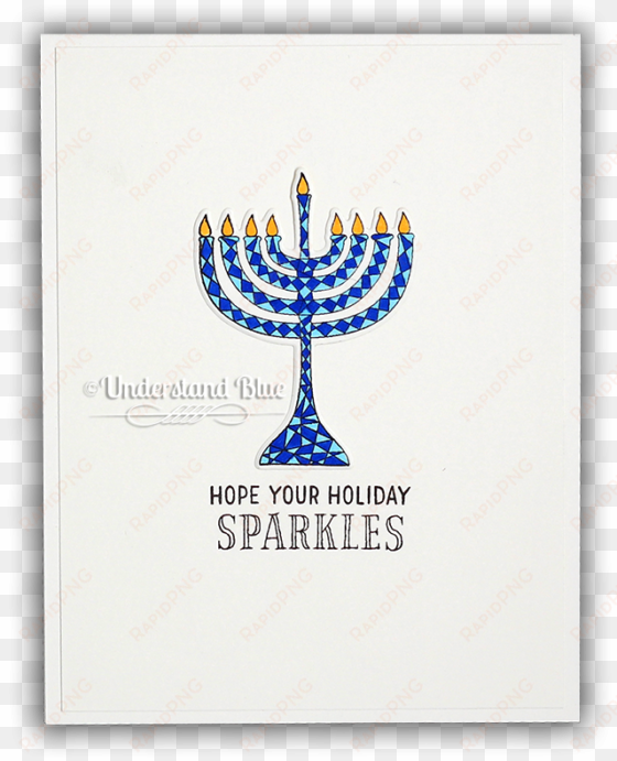 geometric menorah by understand blue - greeting card