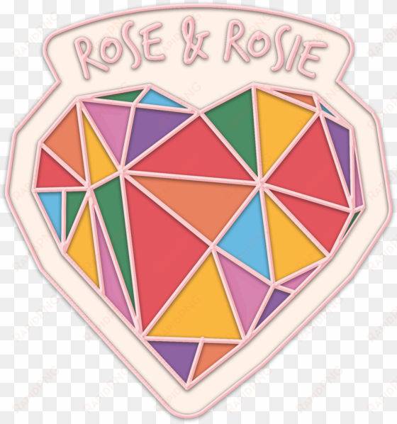 geometric rainbow heart enamel pin badge - rose ellen dix