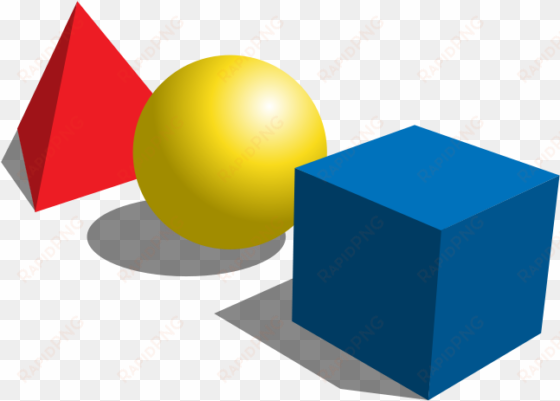 geometric shapes in 3 dimensions - figuras geometricas 3d a color