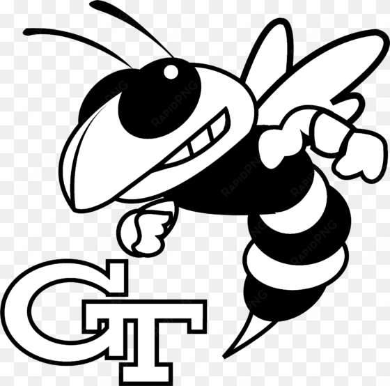 georgia tech yellow jackets logo black and white - georgia tech logo black and white