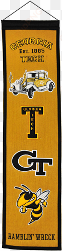 georgia tech yellow jackets logo evolution heritage - georgia tech heritage wool college banner