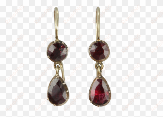 Georgian Garnet Drop Earrings - New York City transparent png image