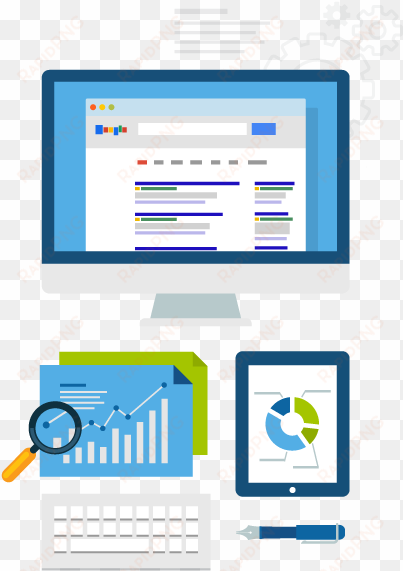 get seen on google - google adwords flat design