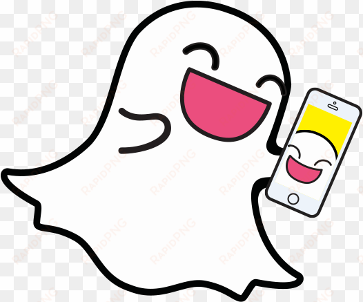 Ghost With Phone Illustration - Snapchat Ghost Logo Png transparent png image