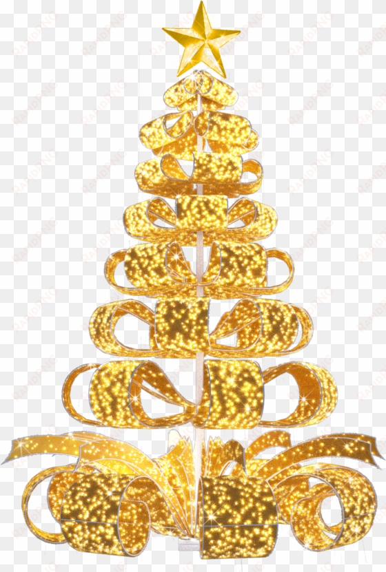 giant commercial christmas tree, gold christmas tree, - christmas ornament