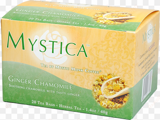 ginger chamomile tea, tea - mystic monk mystica teas - mystica ginger chamomile