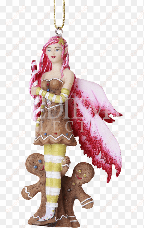 gingerbread fairy hanging ornament - pink gingerbread fairy ornament