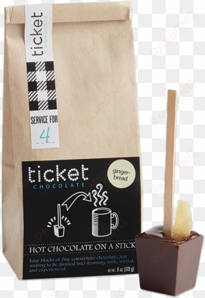 gingerbread hot chocolate sticks - hot chocolate 3pack - peppermint natural by ticket