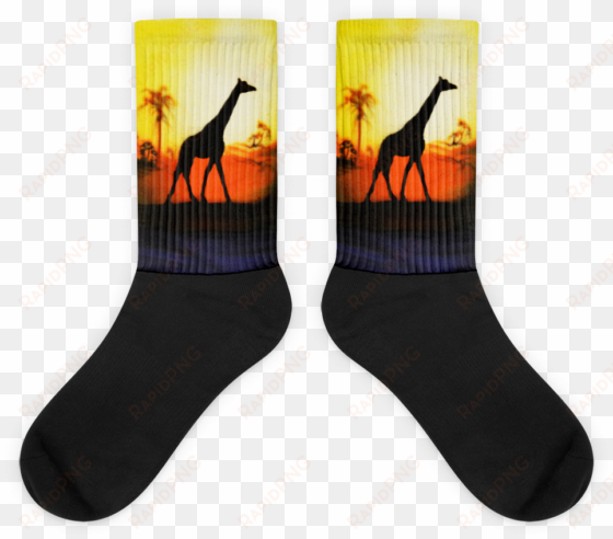 giraffe black foot socks comfy socks for giraffe lovers - dutch socks
