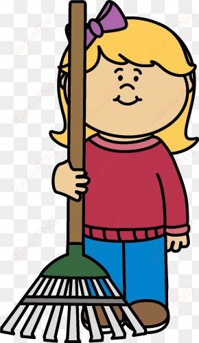 girl with a rake clip art - rake clip art