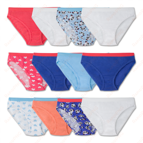 Girls' 12 Pack Assorted Bikini Assorted - Panties transparent png image