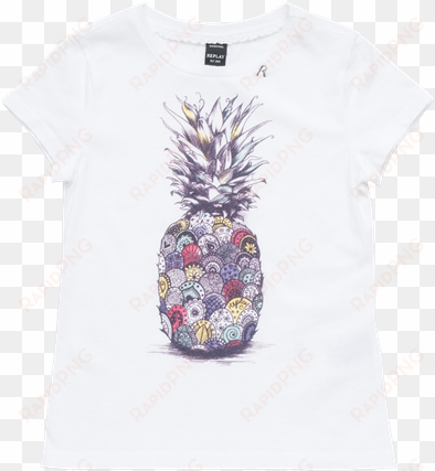 girls pineapple print t shirt white - replay & sons maglietta, bianco, 4 anni (99 - 104