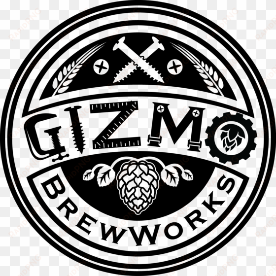 gizmo circle text inside, black - gizmo brew works