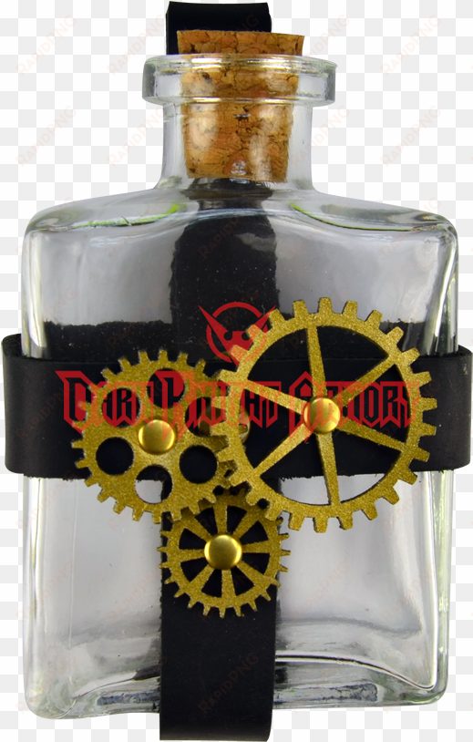 glass bottle with steampunk - steampunk potion