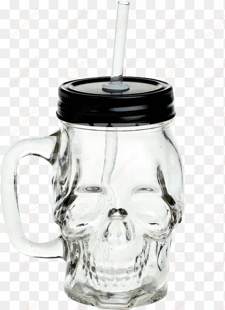 glass skull drinking jar